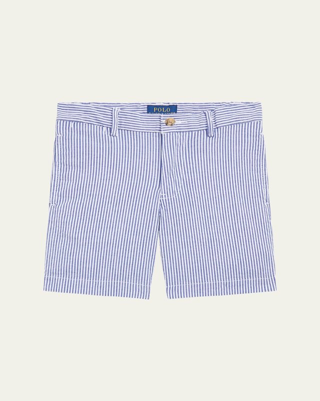 Boy's Seersucker Preppy Shorts, Size 2-7